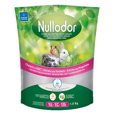 Lettiera Nullodor in silicio per gattini e piccoli animali - Set % 3 x 3 L (ca. 4,5 kg)