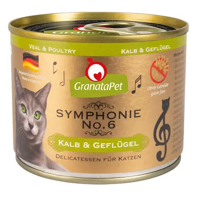 GranataPet Symphonie 12 x 200 g Umido per gatto - Vitello & Pollame