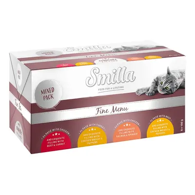 Smilla Fine Menù Delizioso ripieno 24 x 100 g Alimento umido per gatto - Mix: (4 varianti)