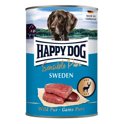 Happy Dog Sensible Pure 12 x 400 g Umido cane - Svezia (Selvaggina pura)