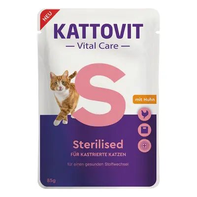 Kattovit Vital Care Sterilised Buste con Pollo Alimento umido per gatti - Set %: 24 x 85 g