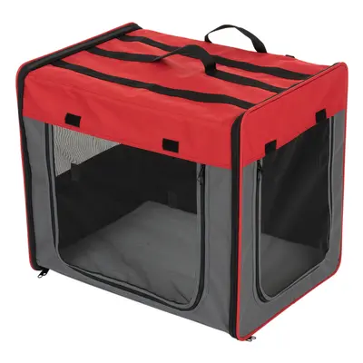 Trasportino First Class Basic rosso / grigio per cani - M: L 61 x P 46 x H 53,5 cm