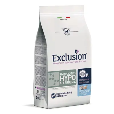 Exclusion Diet Hydrolyzed Hypoallergenic Medium/Large Pesce & Amido di mais - Set %: 2 x 2 kg