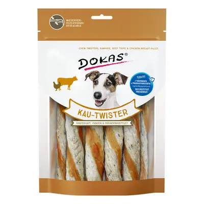 Dokas Twister bastoncini arrotolati Snack per cane - 200 g Pelle di manzo, Trippa e Petto di pol