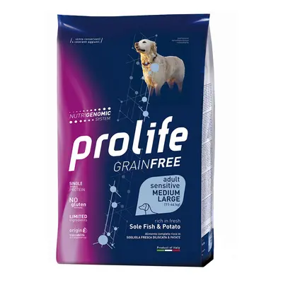 Prolife Grain Free Adult Sensitive Medium/Large Sogliola & Patate - Set %: 2 x 10 kg