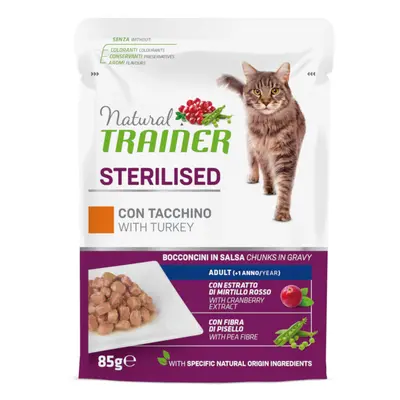 Natural Trainer Adult Sterilised 12 x 85 g Alimento umido per gatti - con Tacchino