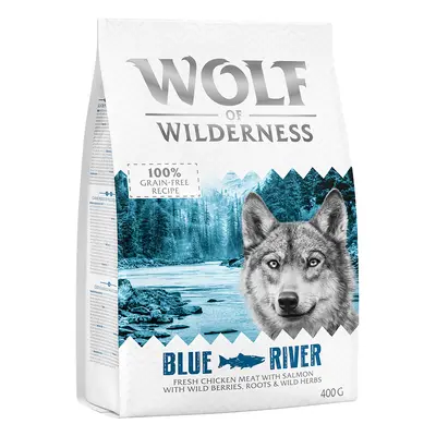 Confezione prova! Wolf of Wilderness Crocchette, umido e snack per cane - 400 g crocchette Blue 