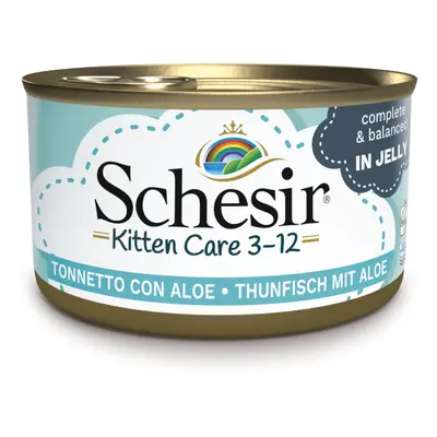 Schesir Kitten Lattine in Gelatina Umido per gatto - 6 x 85 g Tonno con Aloe