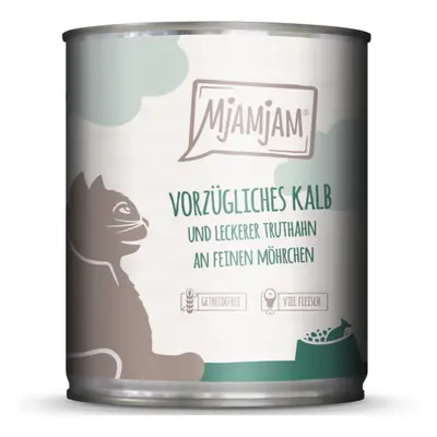 MjAMjAM 6 x 800 g Alimento umido per gatti - Vitello & Tacchino con deliziose carotine