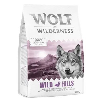 Confezione prova! Wolf of Wilderness Crocchette, umido e snack per cane - 400 g crocchette Wild 