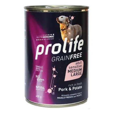 Prolife Grain Free Adult Sensitive Medium/Large Maiale - Set %: 24 x 400 g