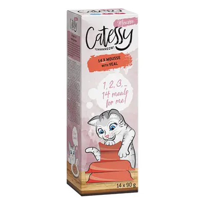 Catessy Mousse Vaschette 56 x 90 g Umido per gatto - con Vitello