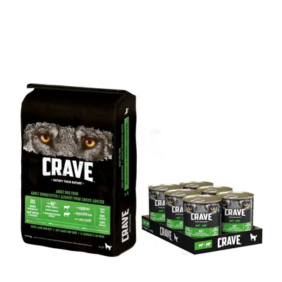 Prezzo speciale! 11,5 kg crocchette Crave Adult + 6 x 400 g alimento umido - 11,5 kg crocchette 