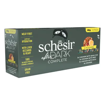 Schesir After Dark Filetti in brodo 12 x 80 g Umido per gatto - Mix: Pollo con Manzo, Pollo con 