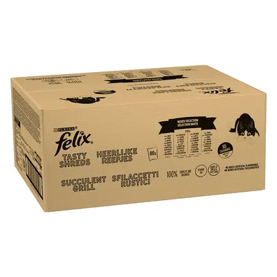 Felix Sfilaccetti Rustici 80 x 80 g Pacco misto umido per gatti - Selezione mista