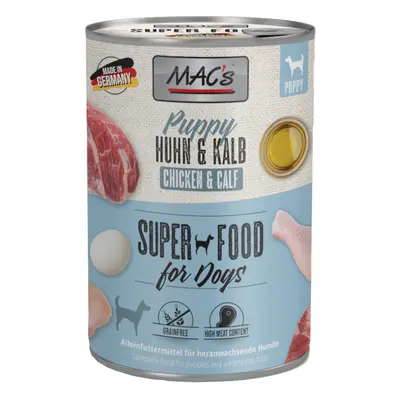 MAC's Puppy Superfood 6 x 400 g umido per cani - Pollo e vitello