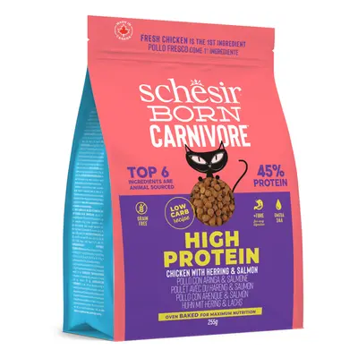 Schesir Born Carnivore High Protein Pollo con Aringa e salmone per gatto - Set %: 4 x 255 g