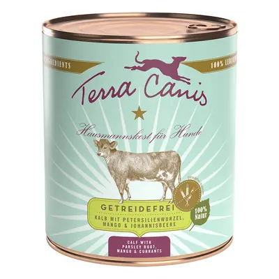 Terra Canis Senza cereali 12 x 800 g Alimento umido per cane - Vitello con Prezzemolo, Mango e R