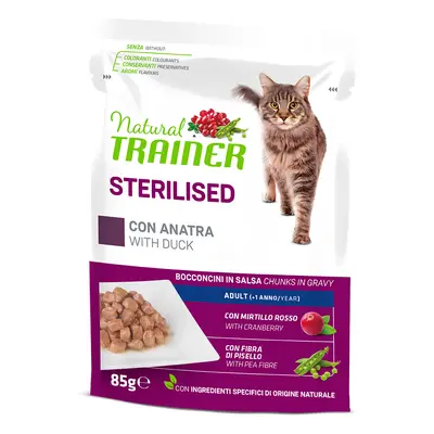 Natural Trainer Adult Sterilised 24 x 85 g Alimento umido per gatti - con Salmone