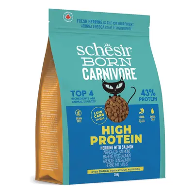 Schesir Born Carnivore High Protein Aringa con Salmone Crocchette per gatto - 255 g