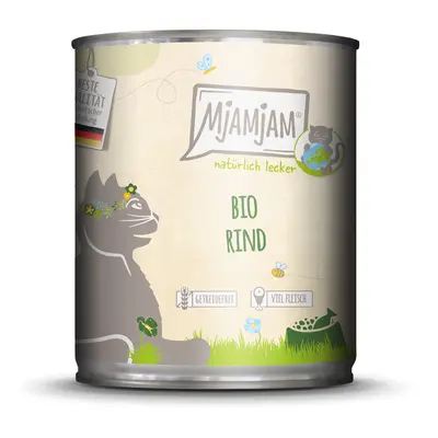 MjAMjAM Naturally Delicious 6 x 800 g umido per gatti - Manzo bio