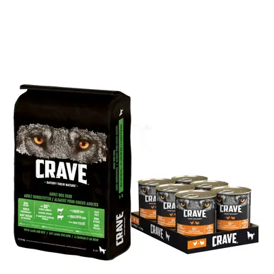 Prezzo speciale! 11,5 kg crocchette Crave Adult + 6 x 400 g alimento umido - 11,5 kg crocchette 