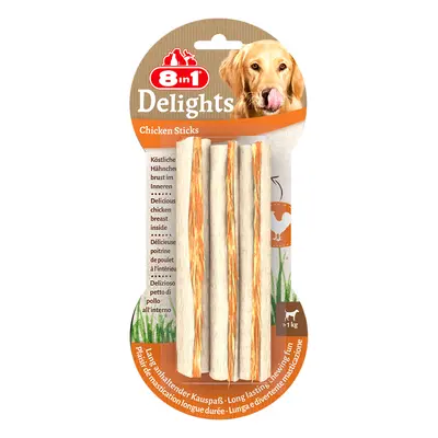 8in1 Delights Bastoncini Pollo Snack per cani - Set %: 3 x 3 pz (225 g)