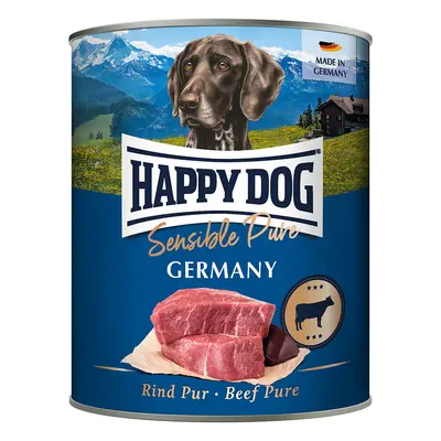 Happy Dog Sensible Pure 24 x 800 g Alimento umido per cani - Germania (Manzo)