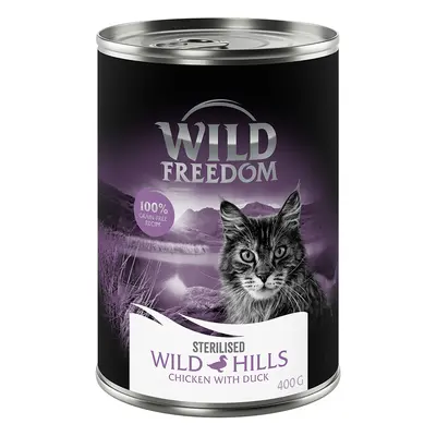 Wild Freedom Adult Sterilised 6 x 400 g - senza cereali Umido per gatto - Wild Hills - Anatra & 