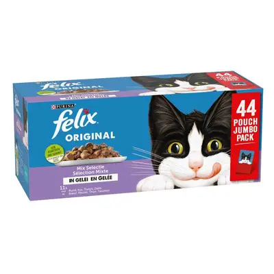 Felix Original Selezione mista in gelatina 88 x 85 g Umido gatto - Mix: salmone, tonno, manzo, p