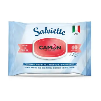 Salviette Camon Tea Tree Oil per cura del pelo del cane - 40 pz