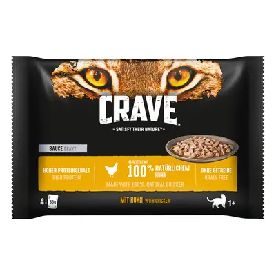 Crave Cat Buste 52 x 85 g Alimento umido per gatti - Salsa con Pollo