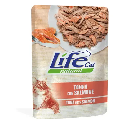 Multipack risparmio! Life Cat Natural Adult Buste 12 x 70 g umido gatto - Tonno con Salmone