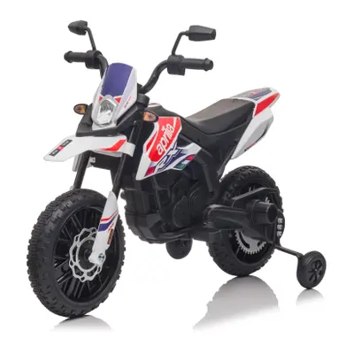 Moto Elettrica per Bambini LT944 Aprilia Motocross RX125 Luci LED e Suoni 12V Bianco