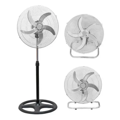 Ventilatore 3 in 1 Piantana da Tavolo e Parete 50W 5 Pale in Metallo Oscillante