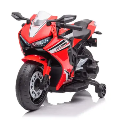 Moto Elettrica per Bambini LT942 Honda CBR 12V con Luci a LED e Suoni Rosso