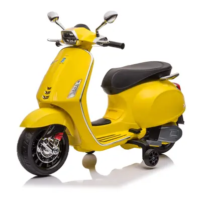 Moto Elettrica per Bambini LT941 Piaggio Vespa Sprint 12V con Luci a LED e Suoni Giallo