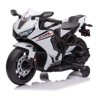 Moto Elettrica per Bambini LT942 Honda CBR 12V con Luci a LED e Suoni Bianco