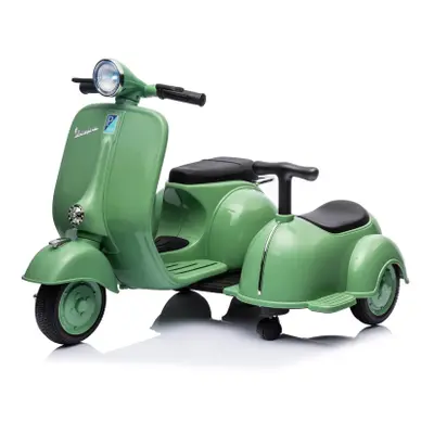 Moto Elettrica per Bambini LT958 Vespa Sidecar Laterale Small 6V Luci LED Suoni Verde