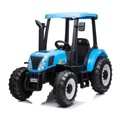 Trattore Elettrico per Bambini LT935 New Holland BIG BLU 12V Luci a LED e Suoni