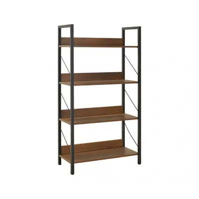 Libreria in Legno KTP740 Scaffale Design Moderno 4 Ripiani per Ufficio 139x73x35 Noce