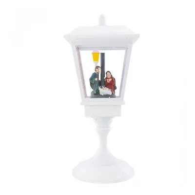 Lampione Bianco Natale 243027 Decorazione Natività 58H cm Suoni Luci Movimento