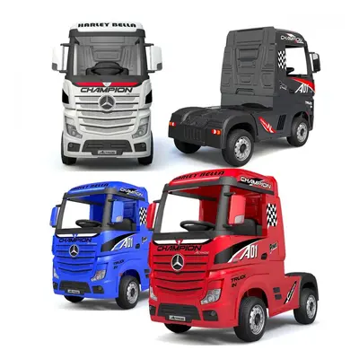 Camion MERCEDES ACTROS LT911 Elettrico Motrice per Bambini 12V Porte Apribili Rosso