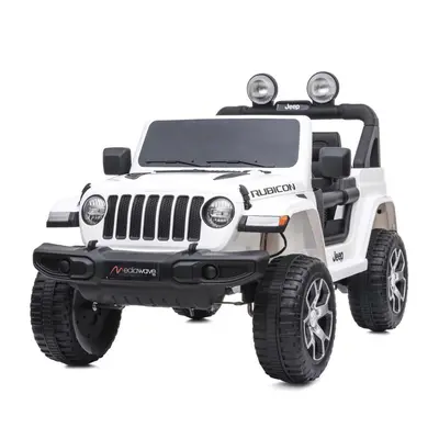 Macchina Elettrica per Bambini LT908 Jeep Rubicon 12V Luci Suoni e Telecomando Bianco