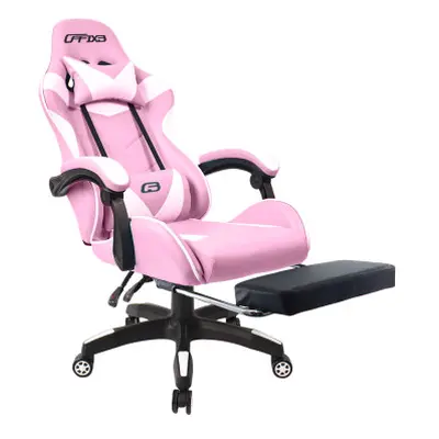 Sedia Ufficio Gaming AZRACE Ecopelle OFFIX3 con Poggiapiedi Poltrona Reclinabile Rosa