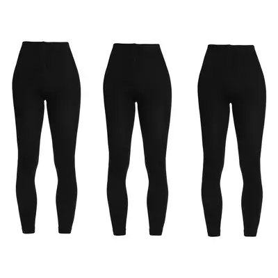 Pack 3 Leggings Calzamaglia Coprenti Neri 380 Den Interno Felpato Taglia Unica