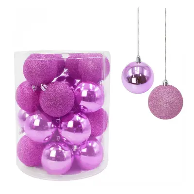 Pack 24 Sfere 7 cm Natalizie 389088 Palle Natale Rosa 7cm Decorazioni per Alberi