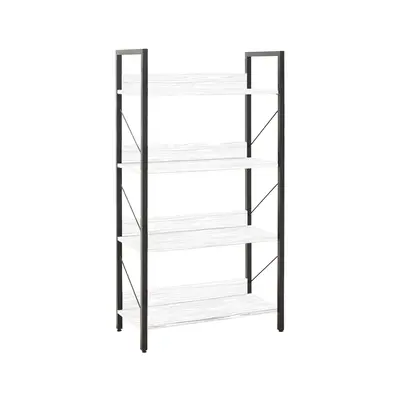 Libreria in Legno KTP740 Scaffale Design Moderno 4 Ripiani per Ufficio 139x73x35 Bianco