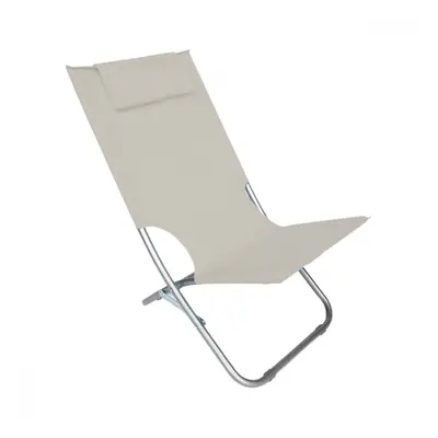 Spiaggina Silver Giga pieghevole tessuto in OXFORD 82x48x52 cm con cuscino Beige