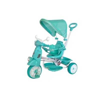 Triciclo per Bambini Trico Deluxe LT917 Sedile Girevole Luci Suoni e Parasole Verde